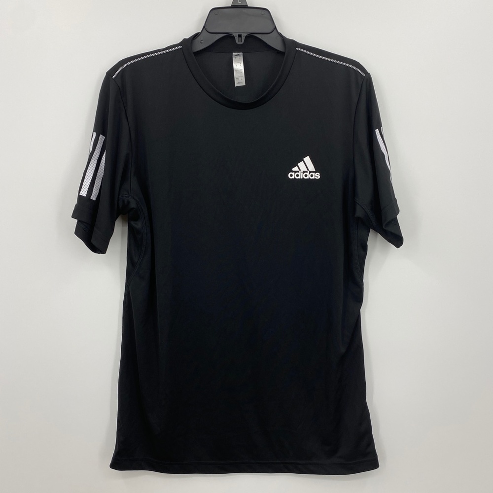 ADIDAS 3 Stripes Black Club Tee Sz M